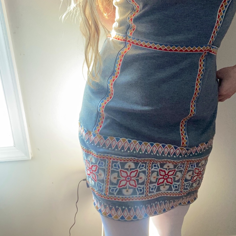 Beautiful Embroidery Work on Grey Prairie Dress